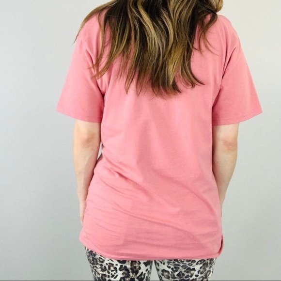DON'T CAGE MY SOUL Pink Graphic Tee Sz L - Picture 5 of 8